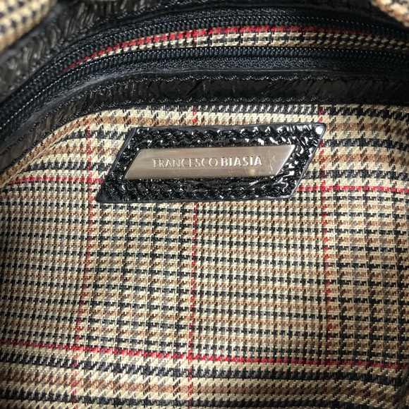 Francesco Biasia Genuine Leather Metallic Black Shoulder Bag - Picture 10 of 10